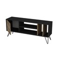Comoda TV Mistico, Zena Home, 140x35.5x58.7 cm, maro/negru