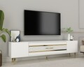 Comoda TV, Olivia, Dekolp2, Alb/Auriu