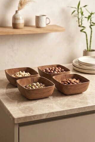 Set boluri pentru aperitive, Hermia, 430KSV7624, PLASTIC, Maro