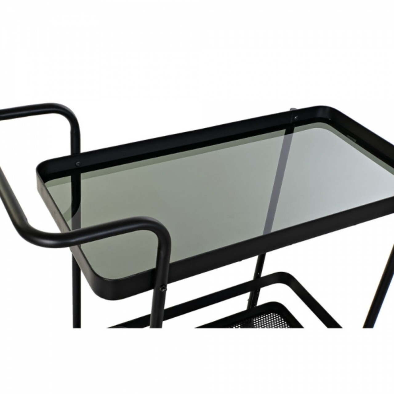 Carucior multifunctional, DKD Home Decor, 80 x 40 x 84 cm, metal/sticla, negru