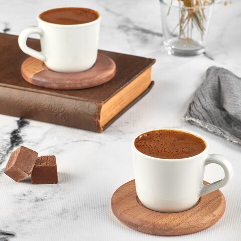 Set 2 cesti de cafea UP00717, Forsberg, ceramica/lemn Forsberg