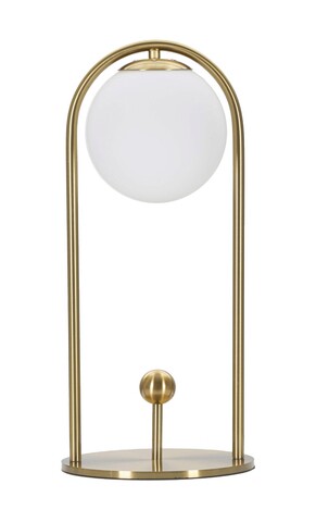 Lampa de masa Glamy Arc -A, Mauro Ferretti, Ø21 x 47 cm, 1 x E14, 40W, fier/sticla, auriu/alb