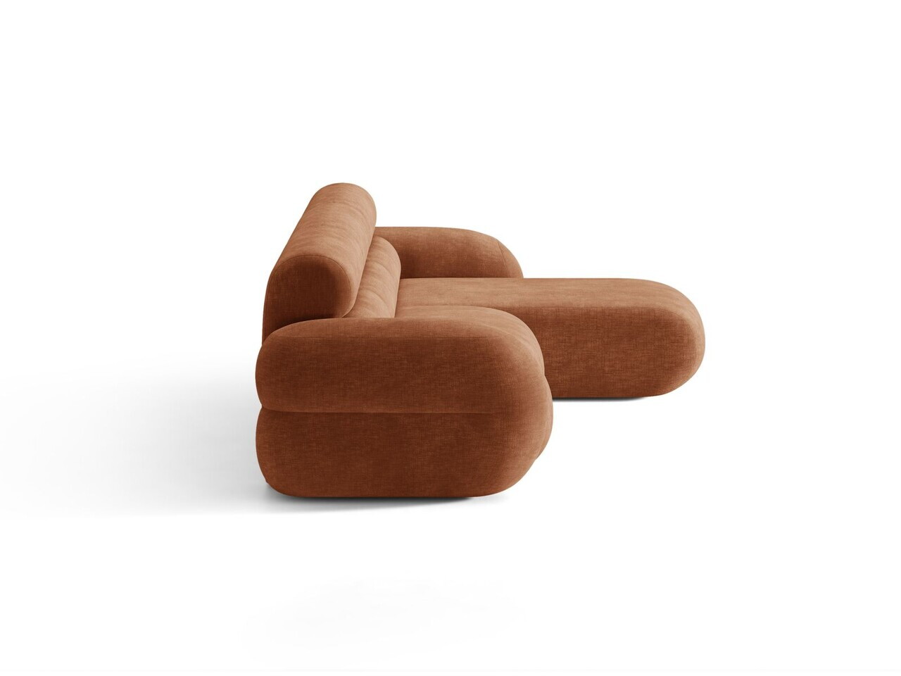 Coltar dreapta 4 locuri, Neo, Micadoni Home, 305x165x83 cm, tesatura Chenille, teracota — imaginea 3
