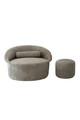 Set canapea cu 1 loc și puf, Evalina, 383EVN1254, Material: 100% catifea PES, Antracit