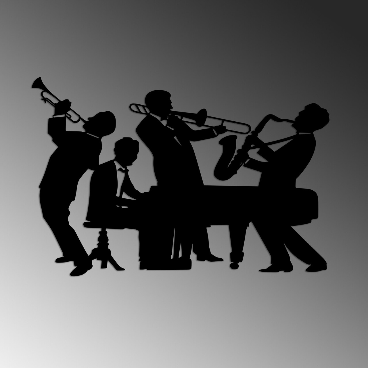 Decoratiune de perete, Musicians, Dimensiune: 70 x 46 cm, Negru - view 4
