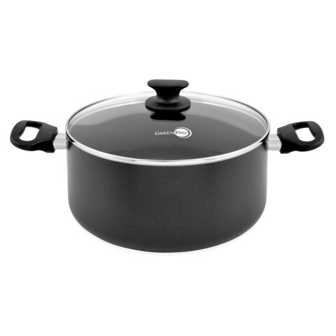 Oala cu capac, greenpan, cambridge, 24 cm Ø, 4.9 l, aluminiu forjat/bachelita/sticla