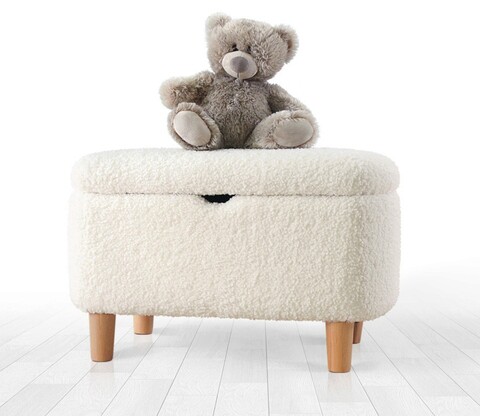 Fotoliu puf, fluffe, 209flf1320, blana artificiala, alb