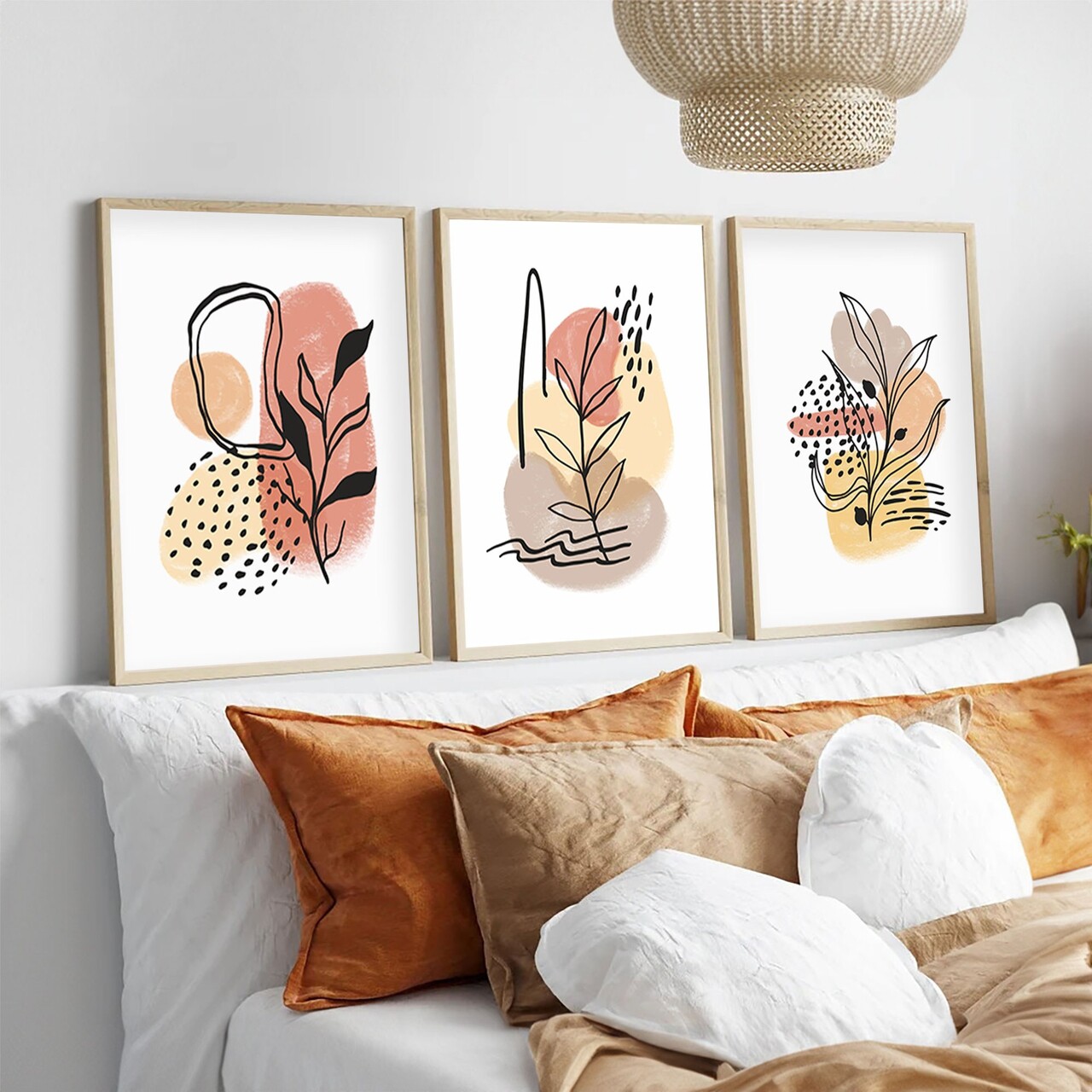 Set 3 tablouri decorative, Huhu226, Cadru: 100% LEMN MASIV (Grosime: 2 cm), Multicolor - view 2