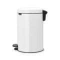 Cos de gunoi cu pedala, Brabantia, NewIcon, 12 L, 33.8x25.1x41.1 cm, otel, alb