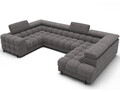 Coltar extensibil dreapta 3 locuri ELTAP, RT-04AU, Fectory, 346x205x93 cm, lemn/poliester, gri inchis