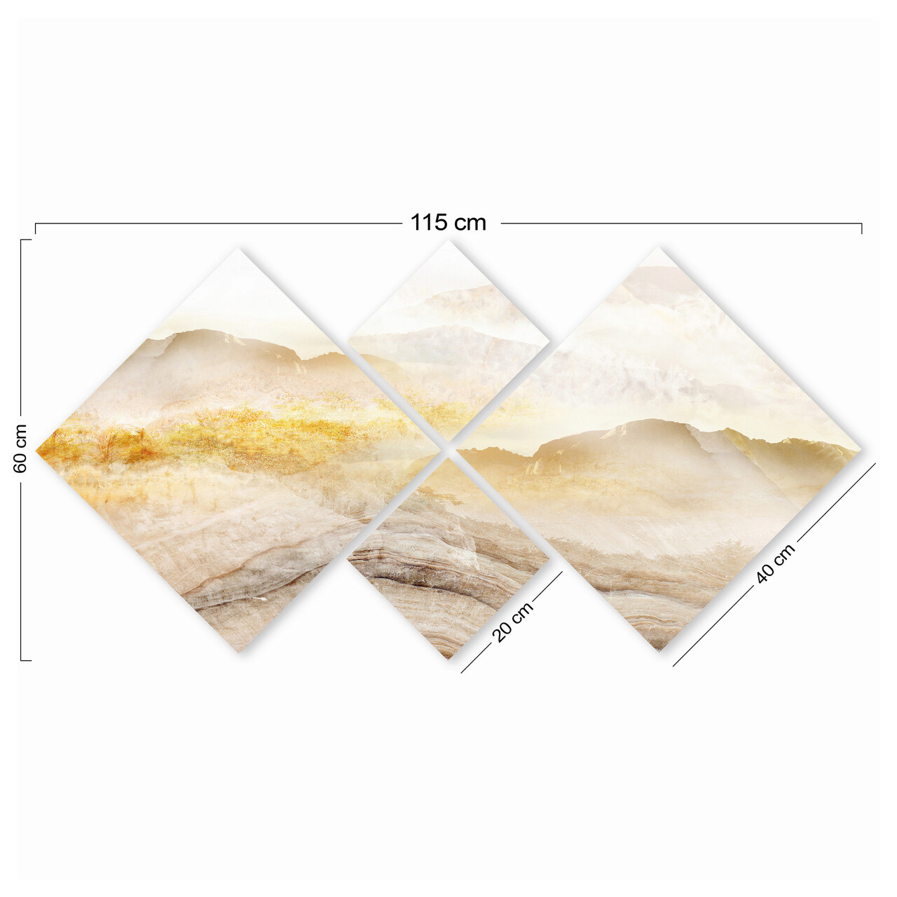 Set 4 tablouri decorative, 4MDF1662049060, MDF, Imprimat UV, Multicolor - 2 | YEO