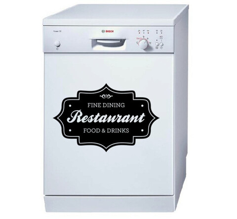 Sticker decorativ pentru frigider, BE-2, Vinilin, Dimensiune: 45 x 29 cm, Negru