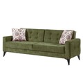 Canapea extensibila Cinar, Pandia Home, 209x80x80 cm, lemn, kaki