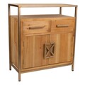 Bufet inferior Creaciones Meng, 66x36x75 cm, lemn de brad/fier, natural/auriu