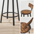 Set 2 scaune de bar, Vasagle, Industrial, 50.6x88.5 cm, PAL/otel, maro