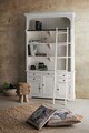 Biblioteca cu scara Jefferson, Bizzotto, 143.5x40.6x233.7 cm, lemn de mango/MDF, alb