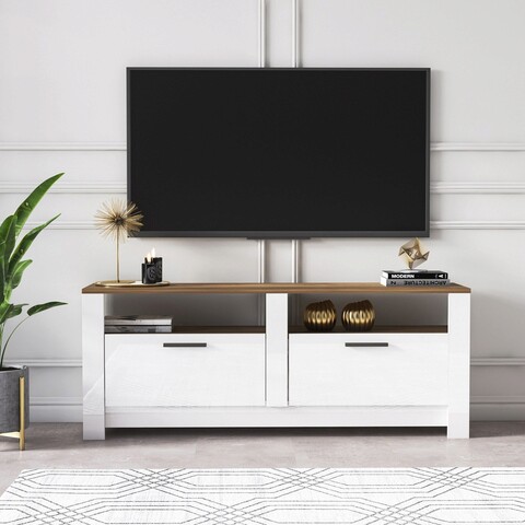 Comoda tv, minima, grado, 145.2x56.6x37 cm, nuc / alb