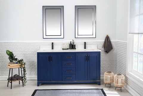 Set mobilier de baie (3 piese), Jussara, Ontario 60, Albastru inchis Jussara