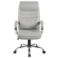 Scaun de birou Beta, Pakoworld, 65x70.5x111 cm, piele ecologica, gri