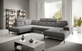 Coltar stanga 6 locuri ELTAP, LT-130MAR, Bretan, 350x205x107 cm, lemn/poliester, gri