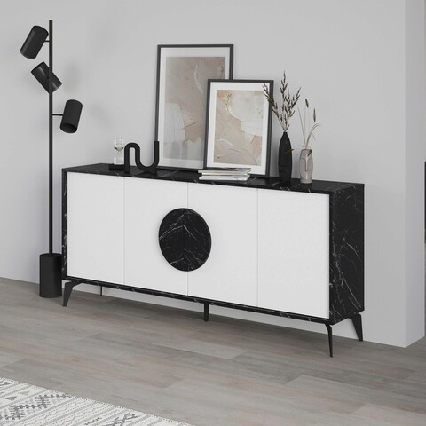 Consola, homitis, gora, 180x82x35.6 cm, alb / bendir