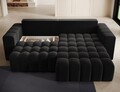 Coltar extensibil dreapta 4 locuri ELTAP, Bon-33, Bonett, 250x175x92 cm, lemn/poliester, negru