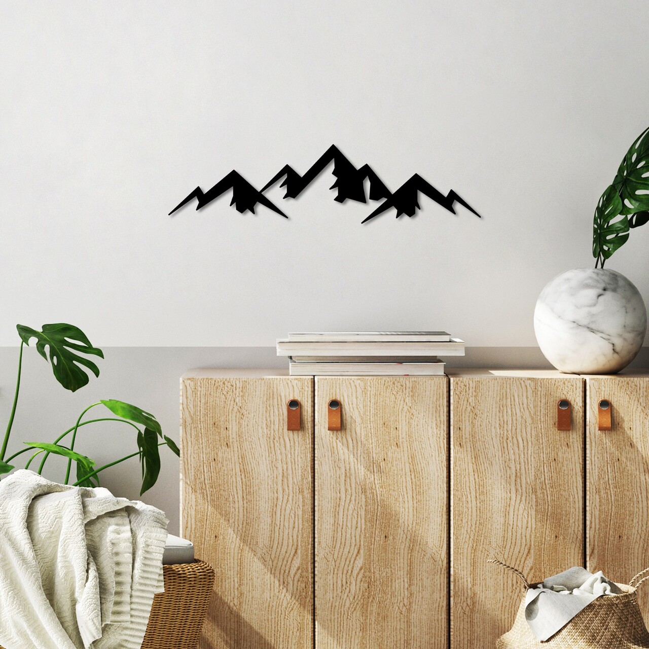 Decoratiune de perete, Mountain, Dimensiune: 54 x 14 cm, Negru - view 2