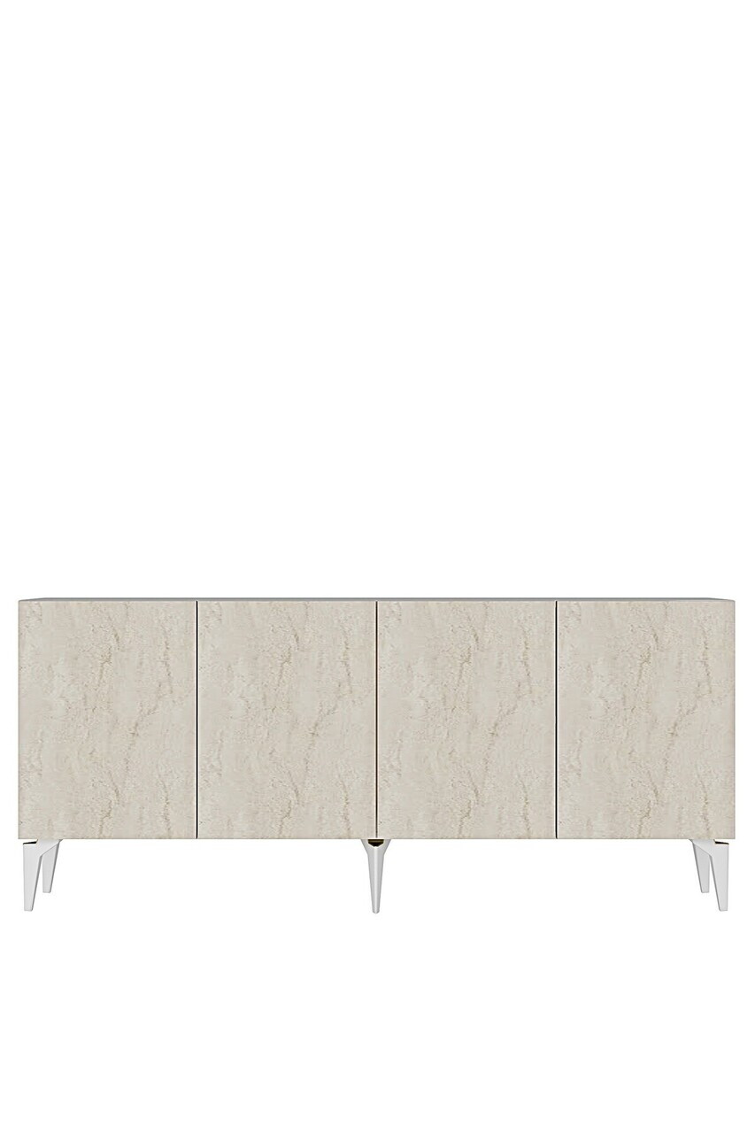 Consola, Hanah Home, Lipa 180, 180x79x32 cm, Alb / Travertin — imaginea 4