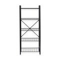 Corp biblioteca, Puqa Design, Kane, 30x60x156 cm, Metal, Negru