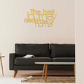 Decoratiune de perete, The Best Lourney Always, Metal, 70 x 40 cm, Auriu