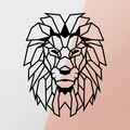 Decoratiune de perete, Lion Metal Decor, metal, 40 x 50 cm, negru
