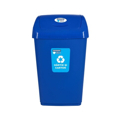Cos de gunoi cu capac batant pentru reciclare selectiva, Heinner, 25 L, albastru Heinner