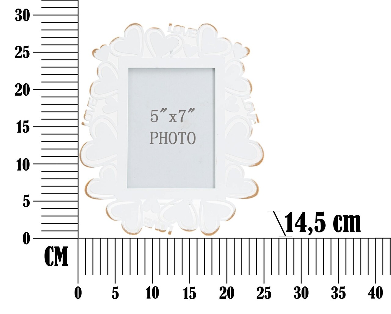 Rama Foto Love, Mauro Ferretti, 25x27.7 Cm, Fier, Alb/auriu