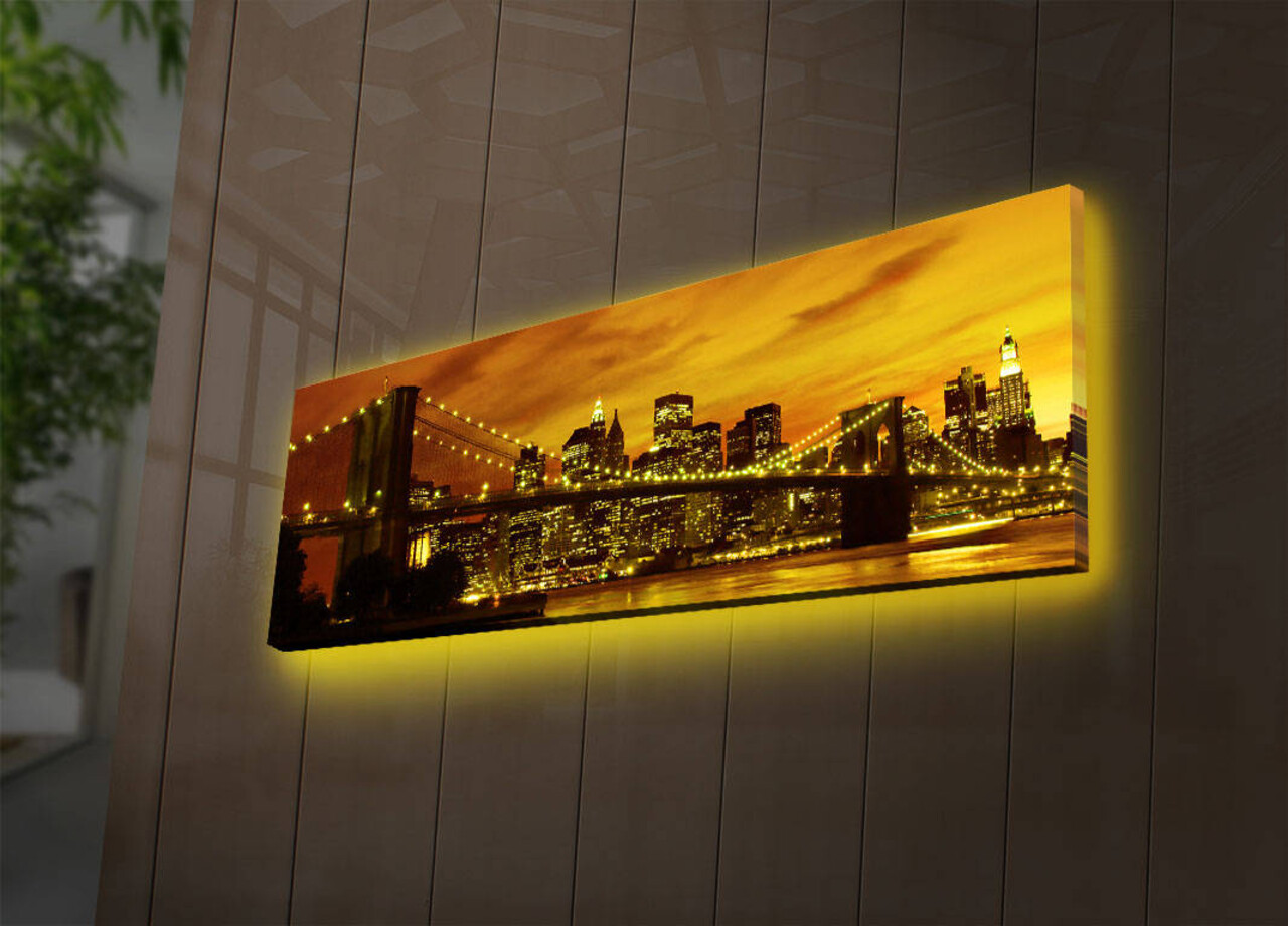Tablou decorativ cu lumina LED, 3090DACT-3, 30 x 90 cm, Multicolor - view 3