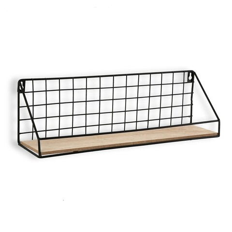 Raft de perete Zamora, Versa, 34 x 10.5 x 14 cm, MDF/metal