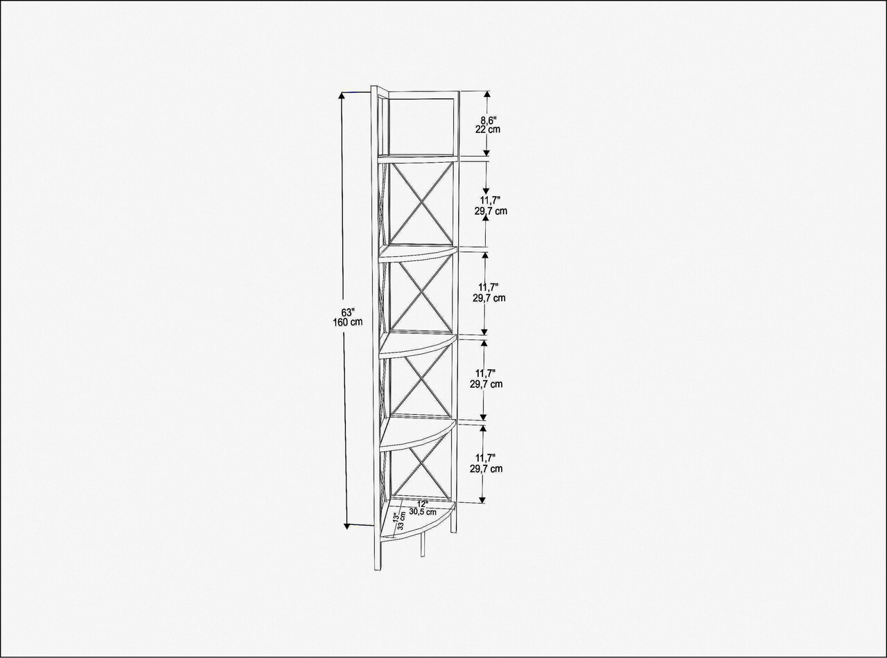 Corp biblioteca, Retricy, Remo, 30.5x33x160 cm, PAL, Alb
