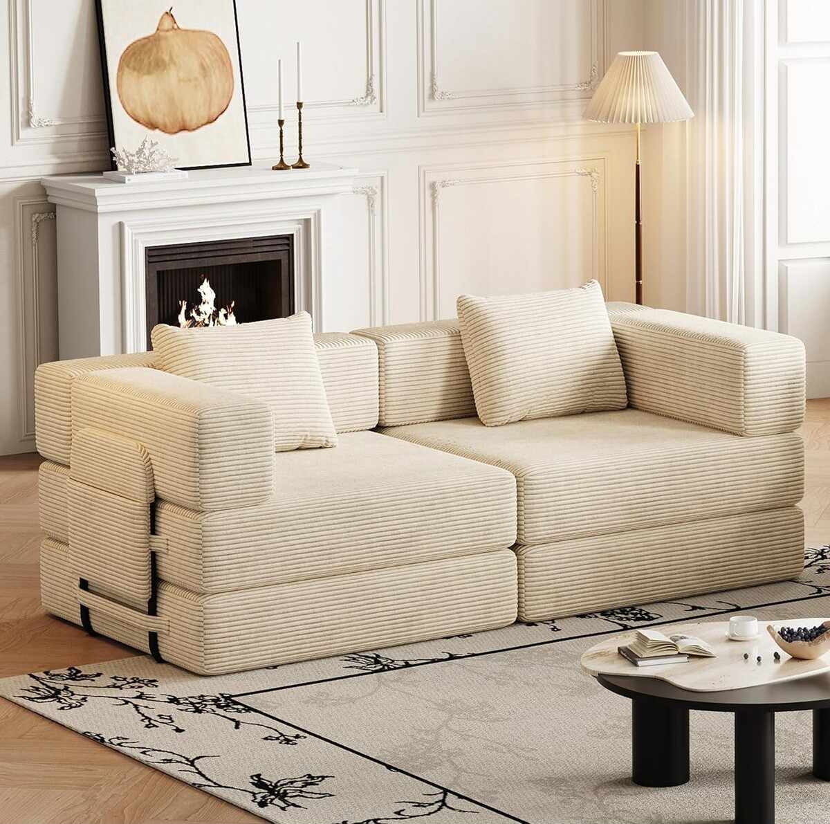 Canapea extensibila 3 locuri, Atelier del Sofa, 326NYR1154, Crem