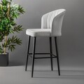 Set scaun de bar (2 bucăți), Beckley, Rubi, PAL, Crem/Negru