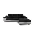 Coltar extensibil dreapta 4 locuri ELTAP, Armd-05, Armando, 289x203x85 cm, lemn/poliester, negru/alb