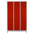 Dulap de depozitare cu incuietoare, Shelvoria, Js1027Kı, 97x185x37 cm, Otel, Gri/Roșu