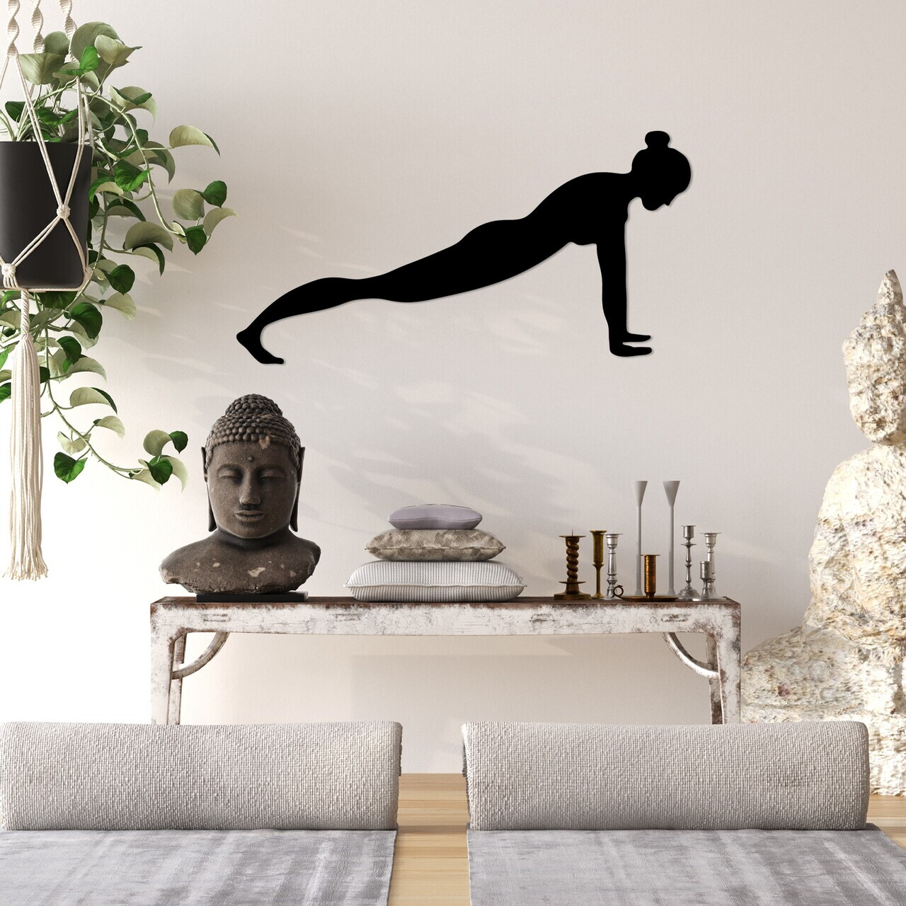 Decoratiune de perete, Yoga 7, Dimensiune: 60 x 30 cm, Negru — imaginea 2