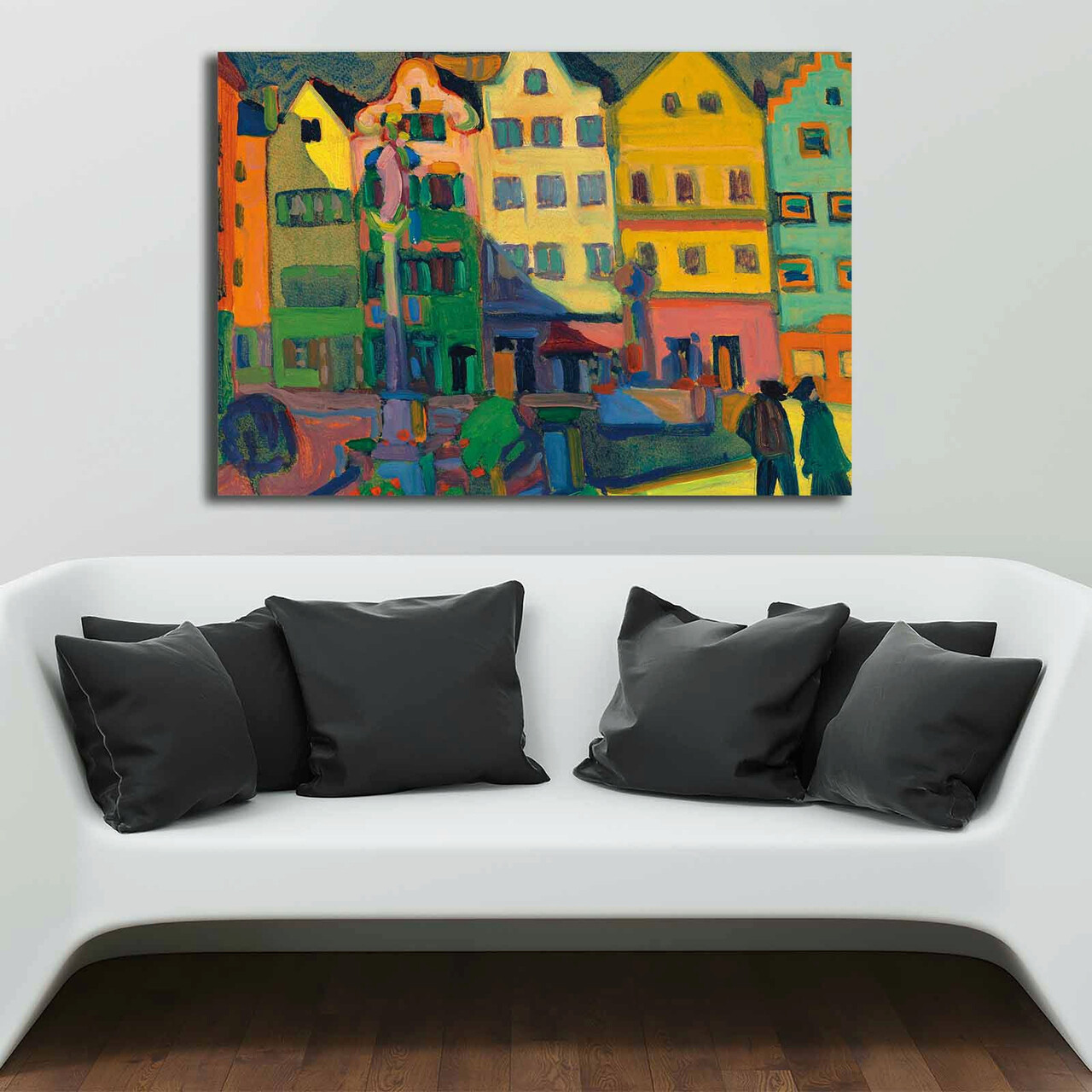 Tablou decorativ, 70100KANDINSKY022, Canvas, Lemn, Multicolor