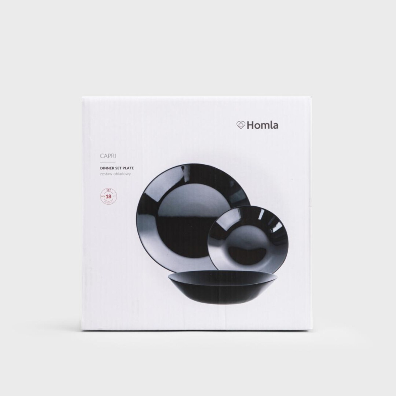 Serviciu de masa 18 piese Capri, Homla, ceramica, negru