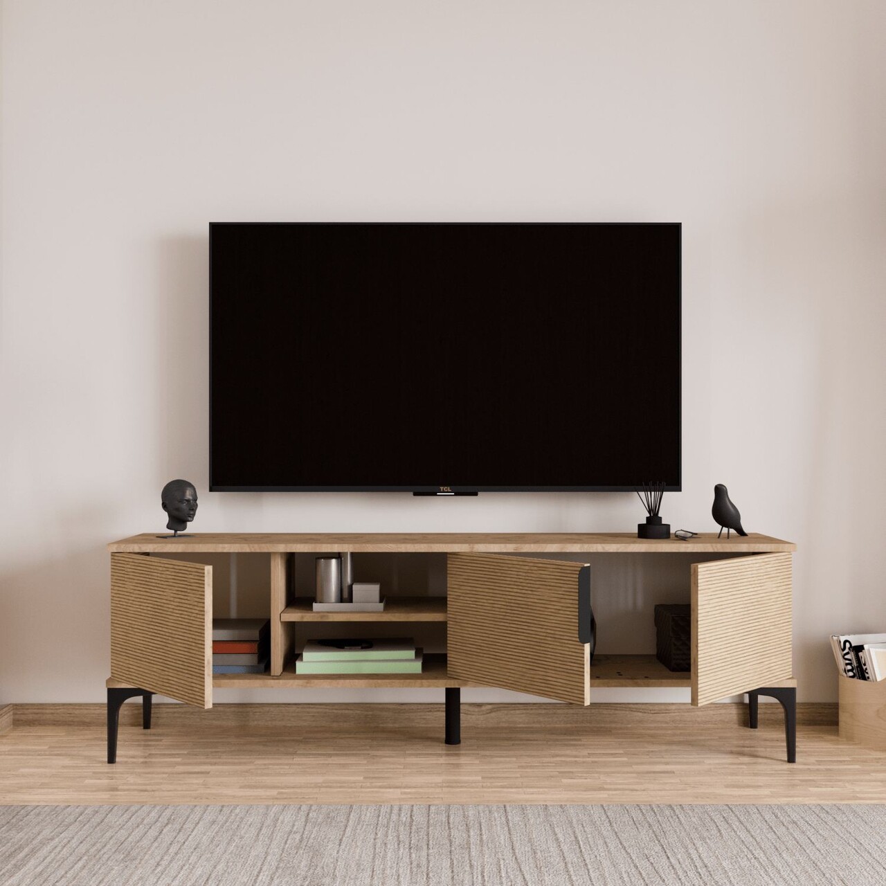 Comoda TV, Hanah Home, Tarz, 180x49x33 cm, Stejar - view 4