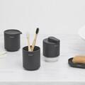 Recipient depozitare baie, Brabantia, MindSet, 8x9.5x9.5 cm, otel, gri