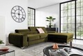 Coltar extensibil dreapta 3 locuri ELTAP, RT-33NU, Grayson, 278x205x92 cm, lemn/poliester, verde olive