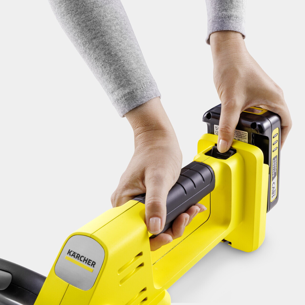 Trimmer pentru gard viu cu acumulator HGE 3-18 Battery Set, Karcher, galben — imaginea 4