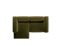 Coltar stanga 2 locuri, Bergamo, Cosmopolitan Design, 244x152x70 cm, catifea chenille raiata, verde