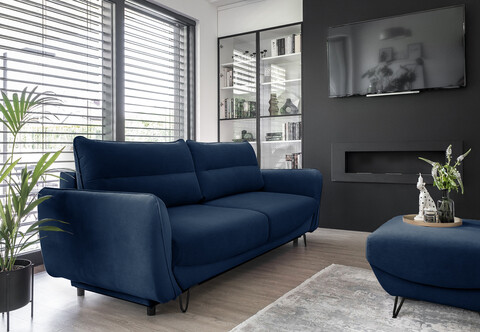 Canapea extensibila 4 locuri ELTAP, SO-SIL-40VE, Silva, 236x95x90 cm, lemn/poliester, albastru inchis