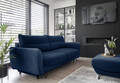 Canapea extensibila 4 locuri ELTAP, SO-SIL-40VE, Silva, 236x95x90 cm, lemn/poliester, albastru inchis